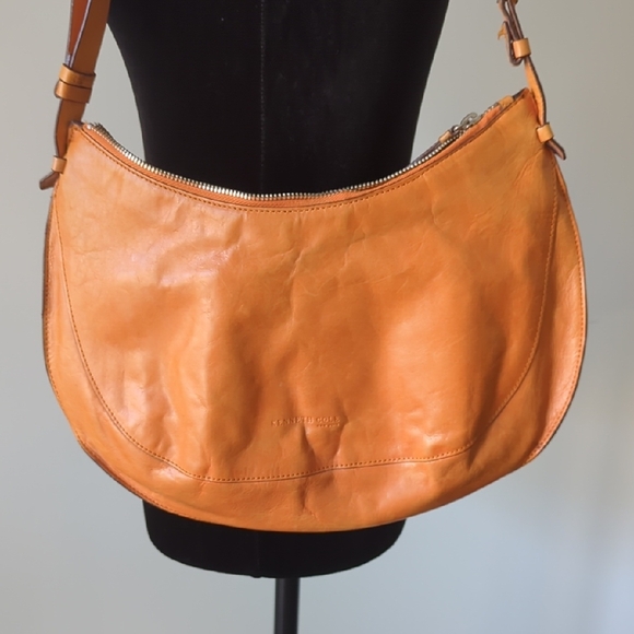 Y2K KENNETH COLE New York Terracotta Leather Hobo Purse - Picture 1 of 5